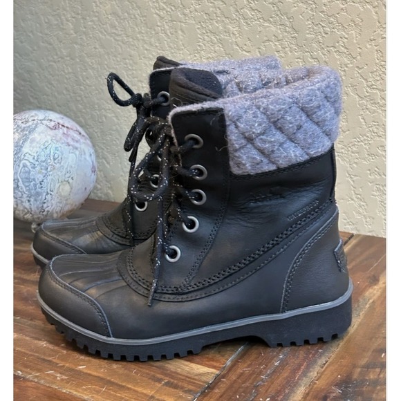 Sorel Meribel Women Size 6 Waterproof Insulated Mid-Calf Winter Boots Black/Gray - Picture 2 of 8